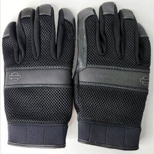 Harley-Davidson Genuine Motorclothes black mesh leather palm gloves 98377-17VM